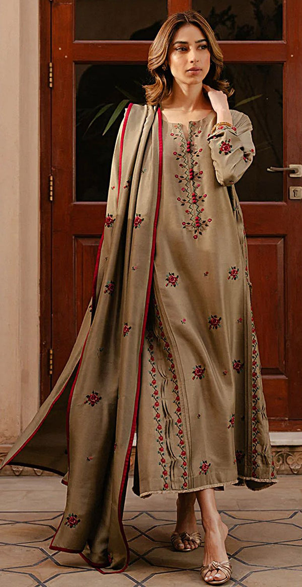 Aneeka gull  on  Dhanak with Emb Dhanak shawl