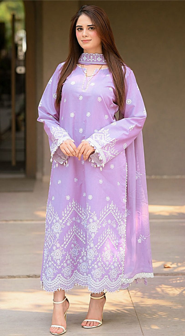 Libas on Dhanak with Emb Dhanak Shawl